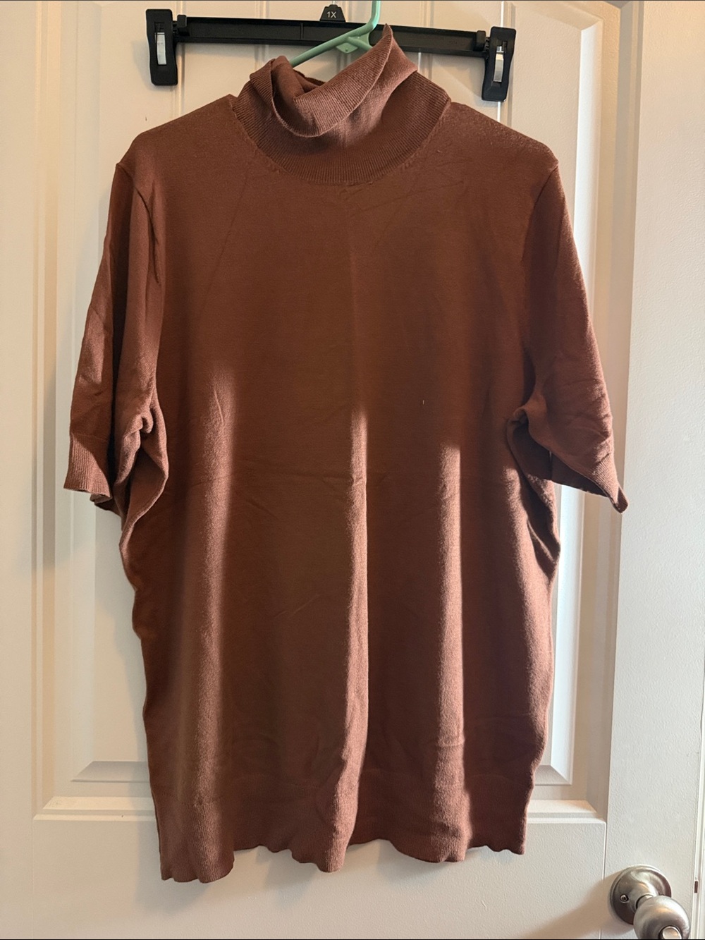 torrid Brown Turtleneck Short-Sleeve Sweater